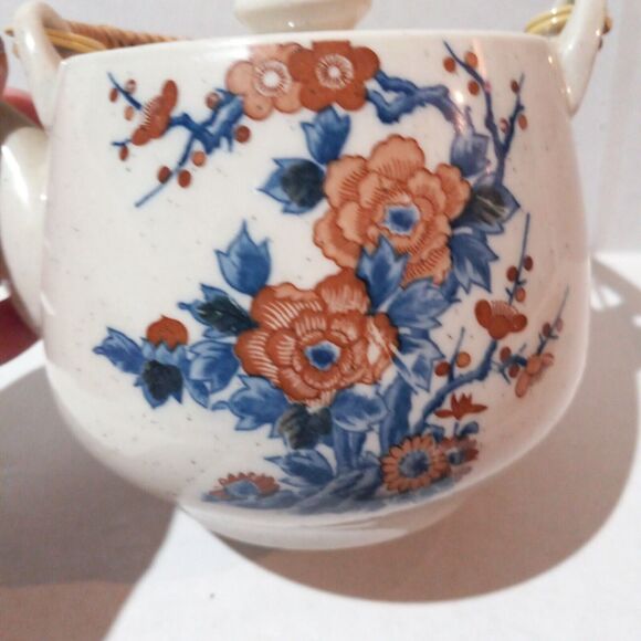 Vintage Ceramic Armbee Teapot Set-Cherry Blossom-Sakura-Bamboo Handle-5 PC - Picture 9 of 16
